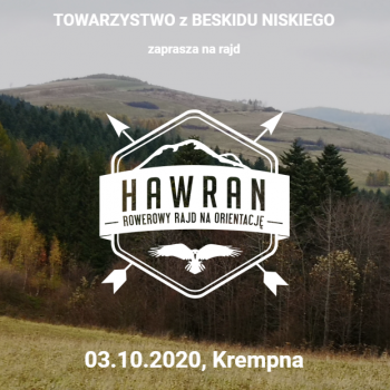 HAWRAN Rowerowy Rajd na Orientacj Krempna, Beskid Niski, trasa turystyczna dystans 56km (przewyszenie ok.1300m) - 3.10.2020